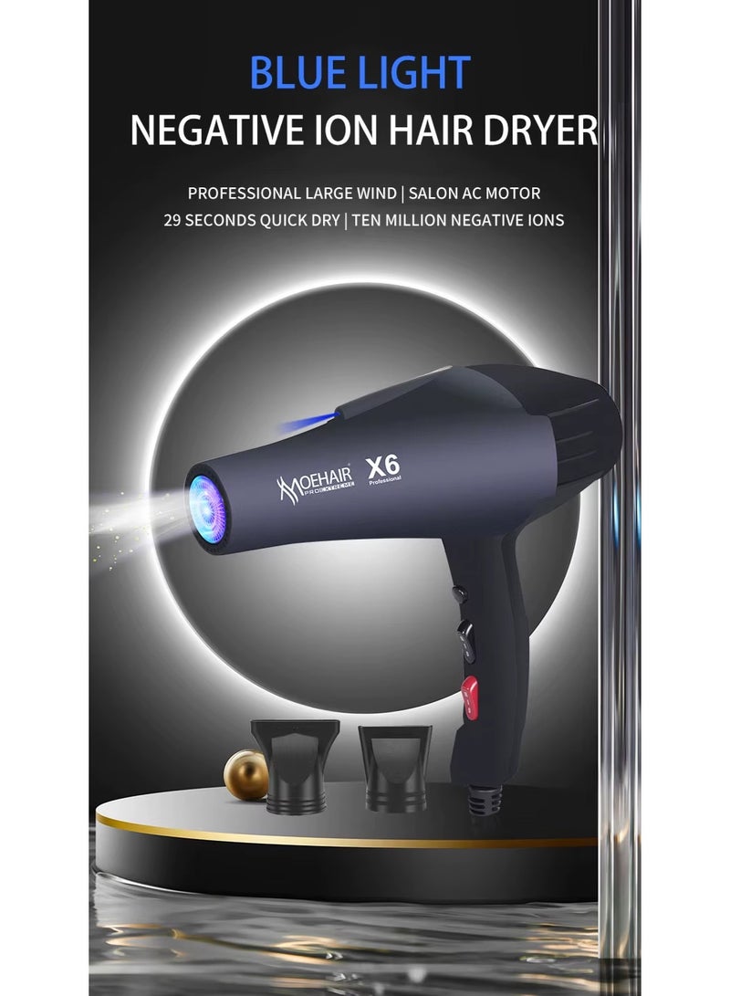 MoeHair X6 Plus Professional Hair Dryer for Women, 2800W High Power, 2 Speed Settings, Hot & Cold Air with Cool Shot Button, Concentrator Nozzle for Fast Home Styling - Image 2